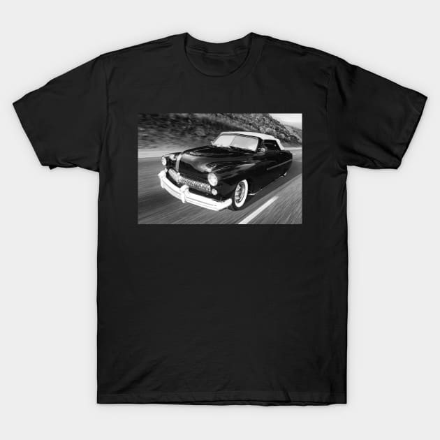 Getaway in a Mercury Coupe BW T-Shirt by Burtney